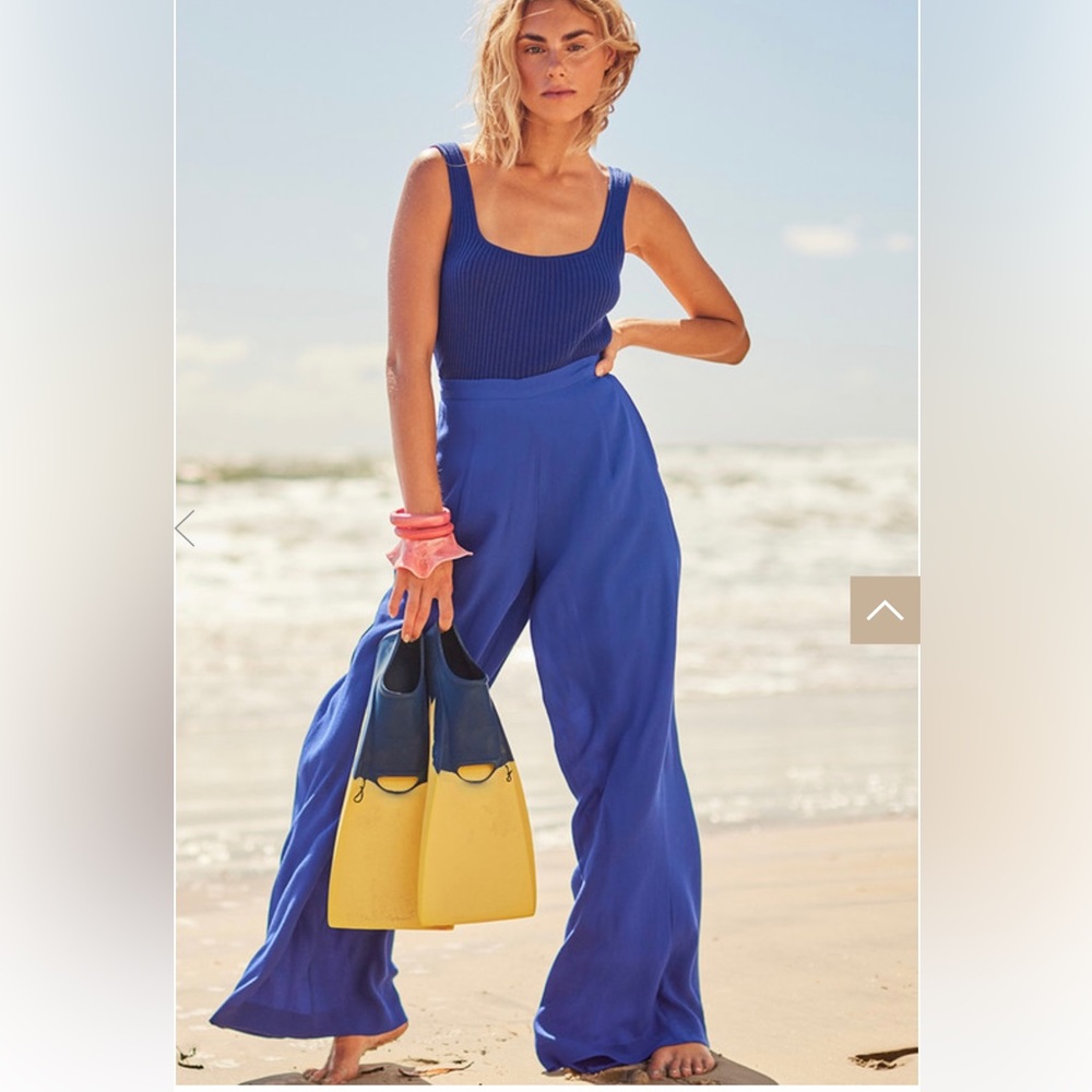 Bohemian Traders High Wasted Pant in cobalt. New without tags.